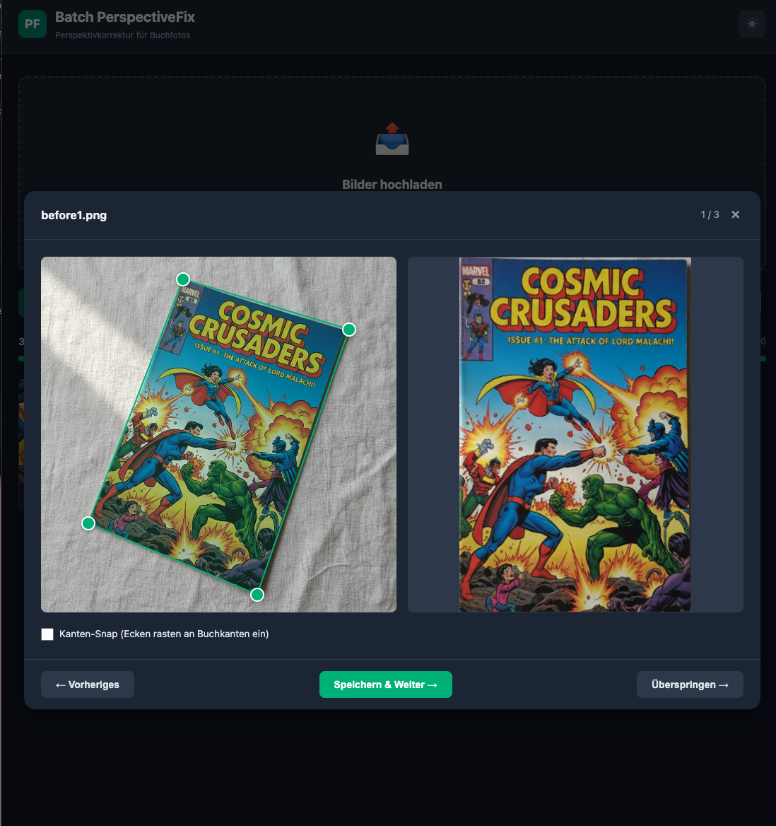 Editor: Comic-Buch mit Live-Vorschau